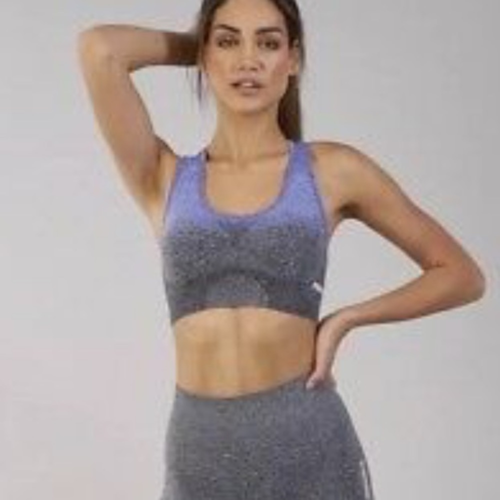 Gymshark Ombré Seamless Sports Bra in Indigo/Gray